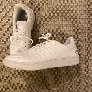 Adidas White Sneakers, Size 8.5
